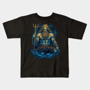 Poseidon Greek God of the Seas Kids T-Shirt